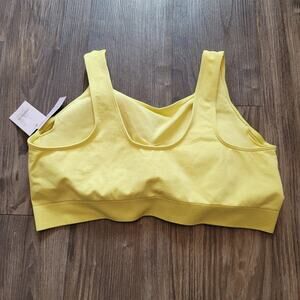 Auden Women Seamless Brailette Sport Bra Size 2X Yellow Nylon Solid Pulover NEW